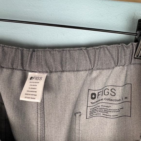 FIGS Pisco Basic Scrub Pants Men's Size Medium Gray Drawstring Pockets FM4500 - Picture 5 of 5